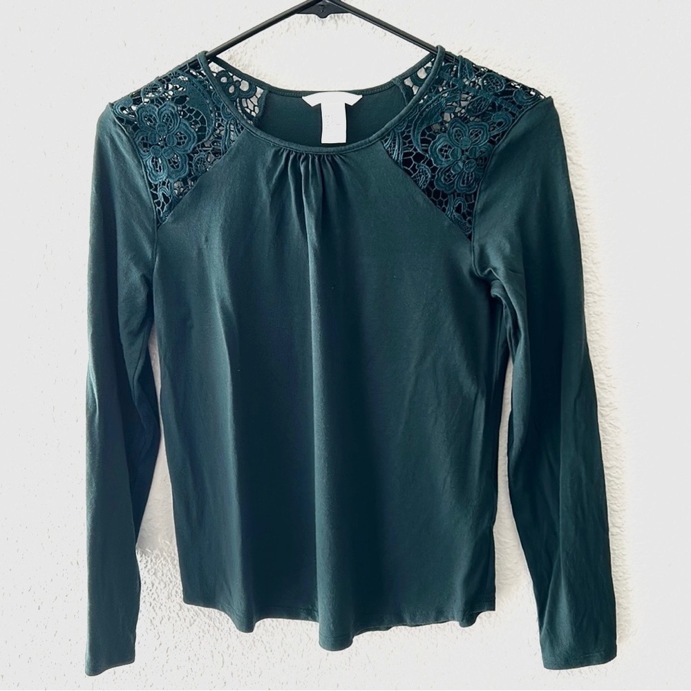 H&M Green Long Sleeve Shirt Size Small